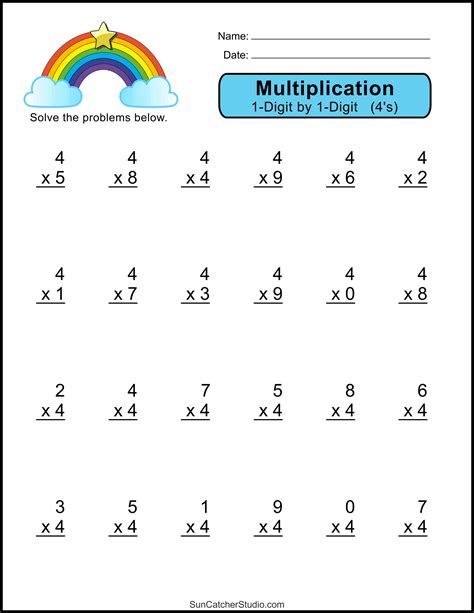 Free Multiplication Worksheets Printable