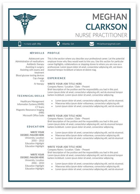 Free Nurse Practitioner Resume Templates