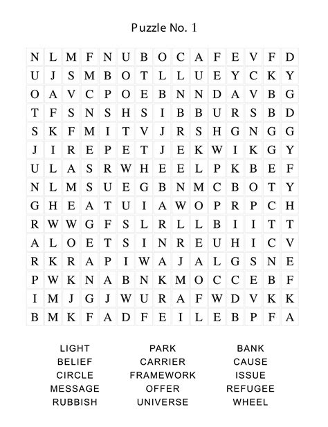Free Online Word Search Puzzles Printable