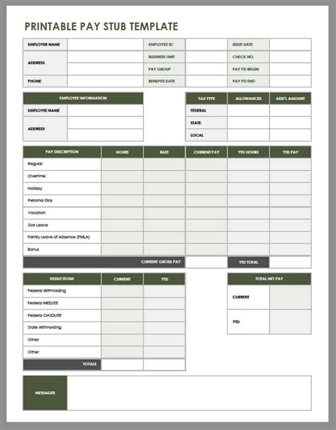 Free Payroll Stub Template