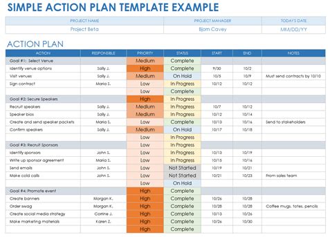 Free Plan Of Action Template