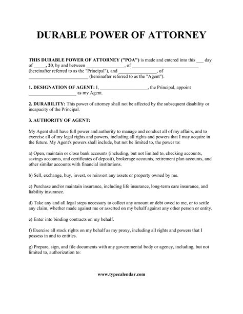 Free Power Of Attorney Templates