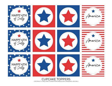 Free Printable 4th Of July Cupcake Toppers