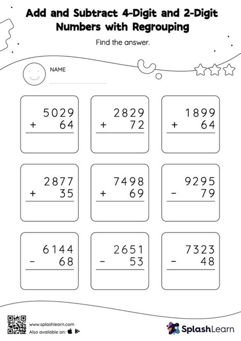 Free Printable Adding And Subtracting 4 Digit Numbers