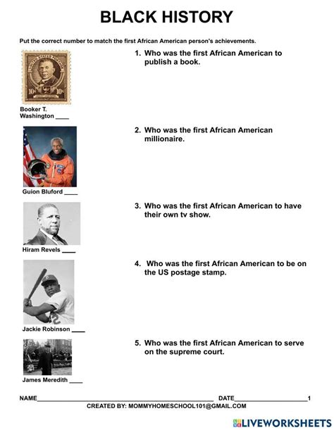 Free Printable African American Musiians Worksheet First Grade