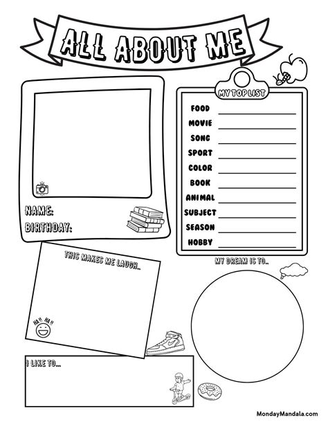 Free Printable All About Me Worksheet 2nd Grade
