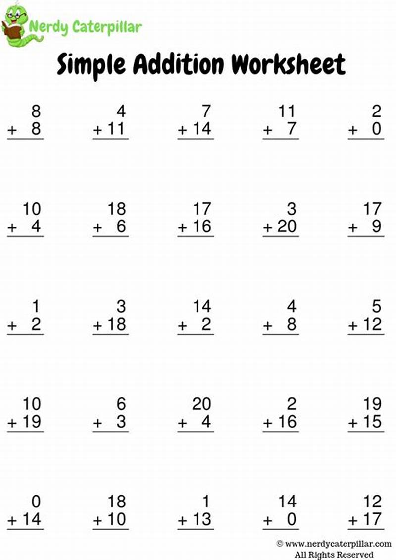 Free Printable Basic Addition Worksheets