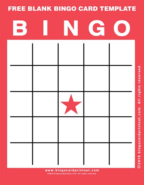 Free Printable Blank Bingo Cards