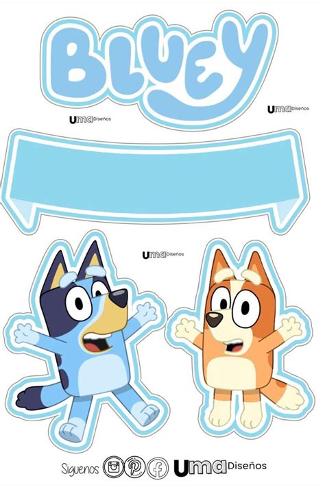 Free Printable Bluey Cake Topper