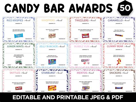 Free Printable Candy Awards Certificates