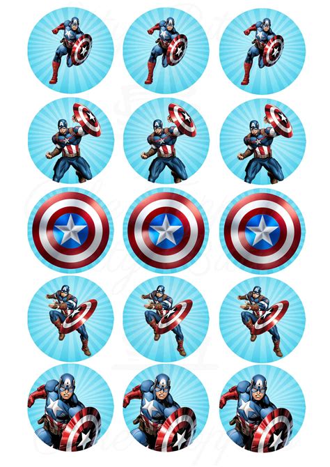 Free Printable Captain America Cupcake Toppers