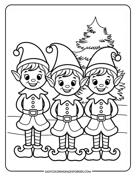 Free Printable Christmas Elf Coloring Pages