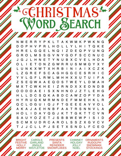 Free Printable Christmas Find A Word