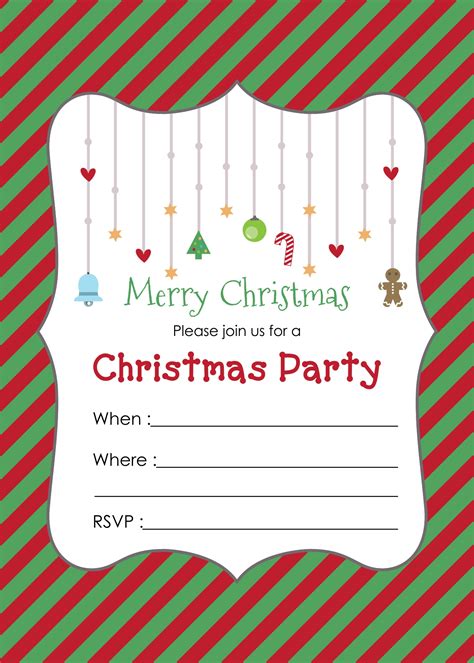 Free Printable Christmas Invitation Templates