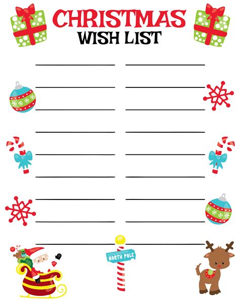 Free Printable Christmas List