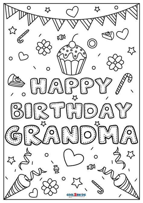 Free Printable Coloring Birthday Cards For Grandma