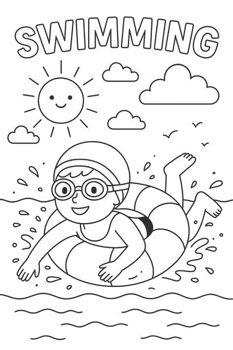Free Printable Coloring Pages Swimming Fancy Letter Words