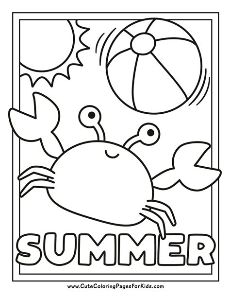 Free Printable Coloring Sheets For Kids Summer