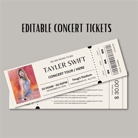 Free Printable Concert Tickets