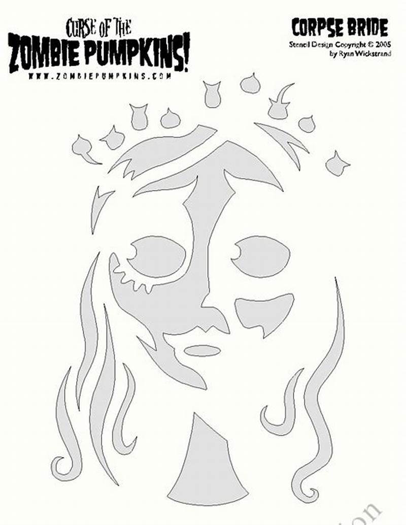 Free Printable Corpse Bride Pumpkin Stencil