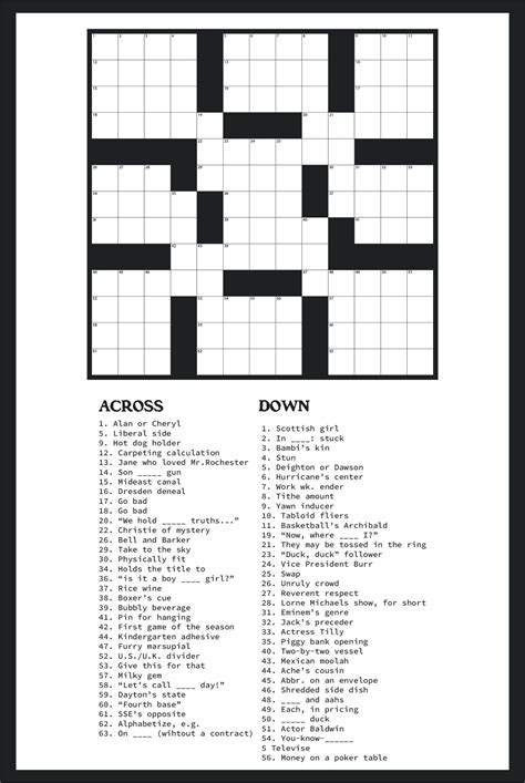 Free Printable Crossword Puzzles With Answers For Adults