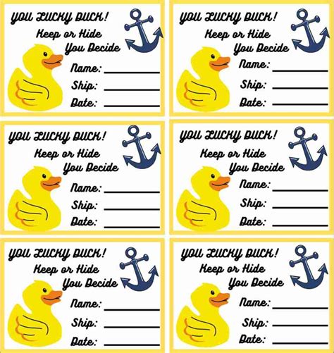 Free Printable Cruising Duck Tags