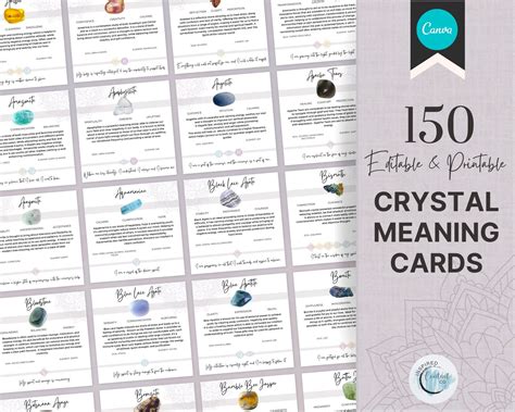 Free Printable Crystal Meaning Cards
