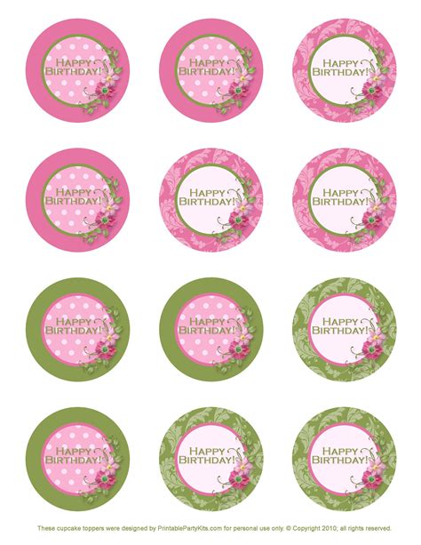 Free Printable Cupcake Toppers