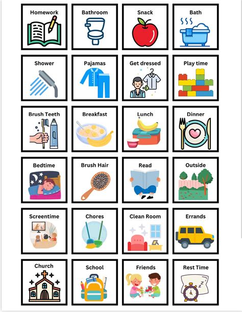 Free Printable Daily Visual Pictures For Kids Visual