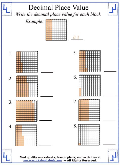 Free Printable Decimal Place Value Worksheets