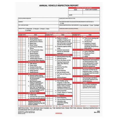 Free Printable Dot Inspection Forms