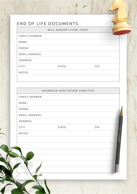 Free Printable End Of Life Planner Template Word