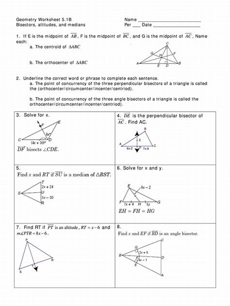 Free Printable Geometry Worksheets With Answer Key