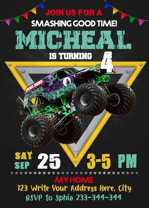 Free Printable Grave Digger Birthday Invitations