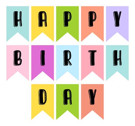 Free Printable Happy Birthday Banner