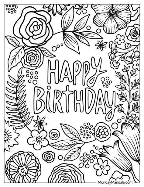 Free Printable Happy Birthday Coloring Pages For Adults