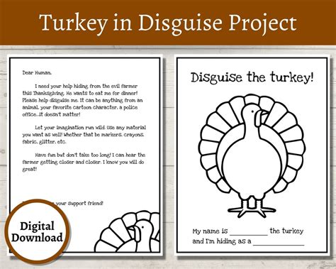 Free Printable Hide The Turkey Template
