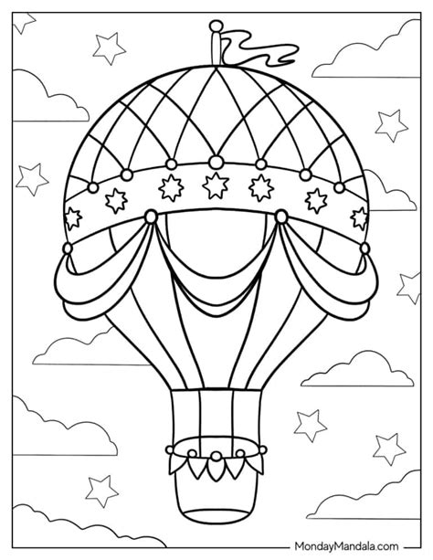 Free Printable Hot Air Balloon Coloring Page