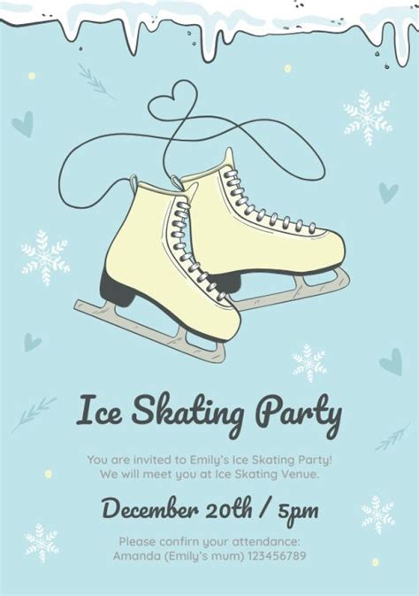 Free Printable Ice Skating Party Invitations