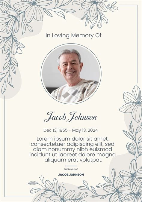 Free Printable In Loving Memory Templates
