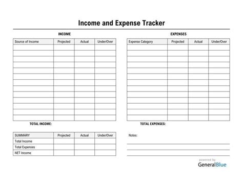 Free Printable Income And Expense Tracker