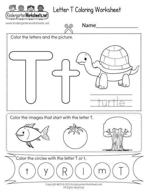 Free Printable Letter T Worksheets