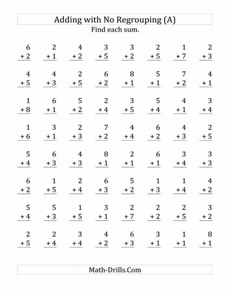 Free Printable Math Addition Worksheets