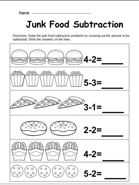 Free Printable Math Subtraction Worksheets For Kindergarten