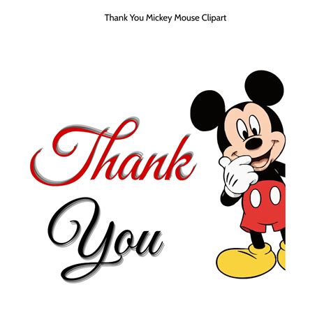 Free Printable Mickey Mouse Thank You Cards