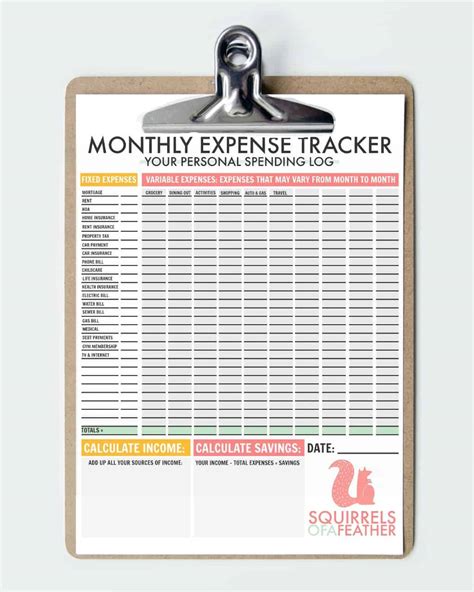 Free Printable Monthly Expense Tracker