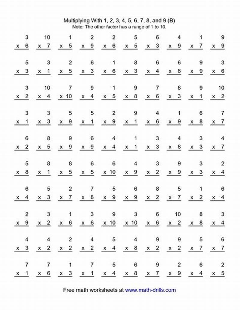 Free Printable Multiplication Timed Test 0 12