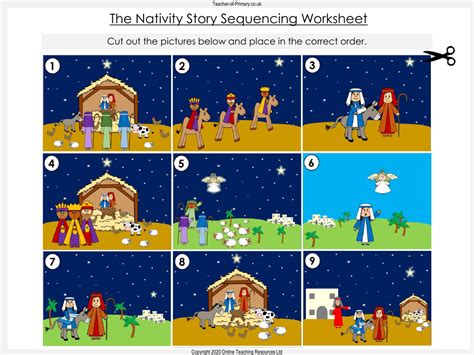 Free Printable Nativity Story For Kids Sequence And Order