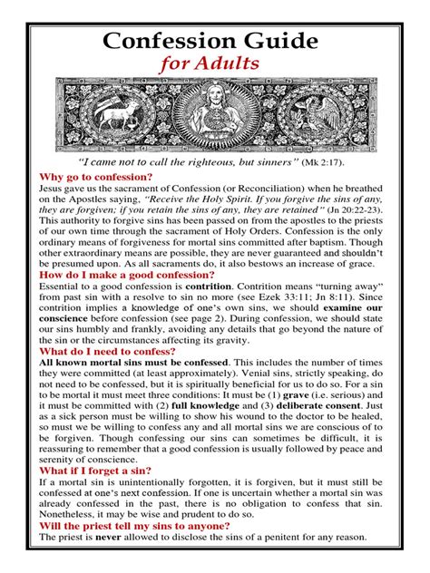 Free Printable Printable Catholic Confession Guide