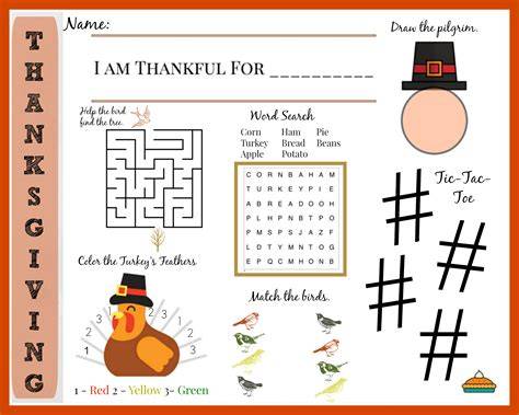 Free Printable Printable Thanksgiving Placemats